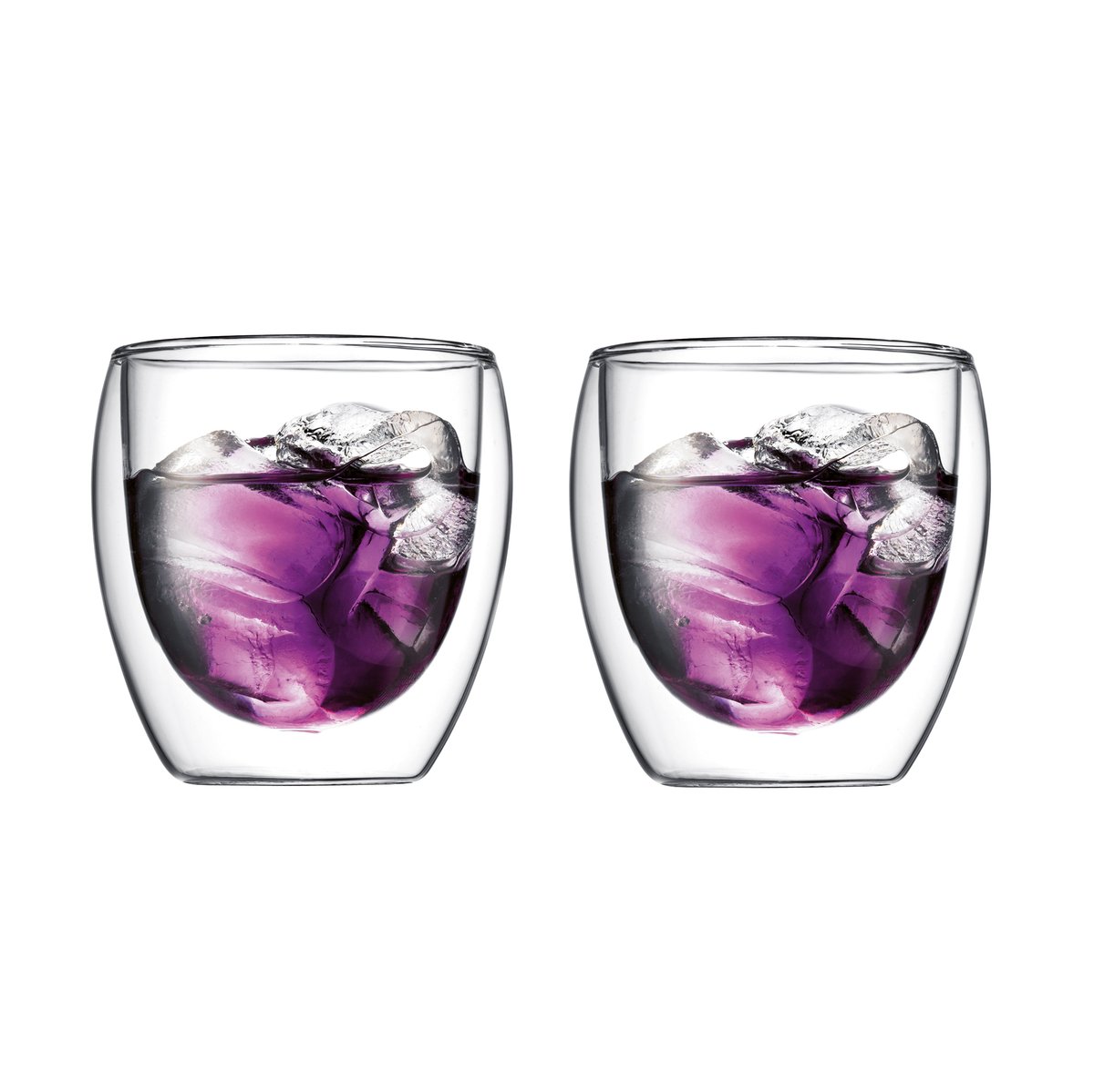 Bodum Pavina glass med dobbelt vegg 2 pakn. 25 cl | Skandinavisk Design | Vannglass | Gjennomsiktig