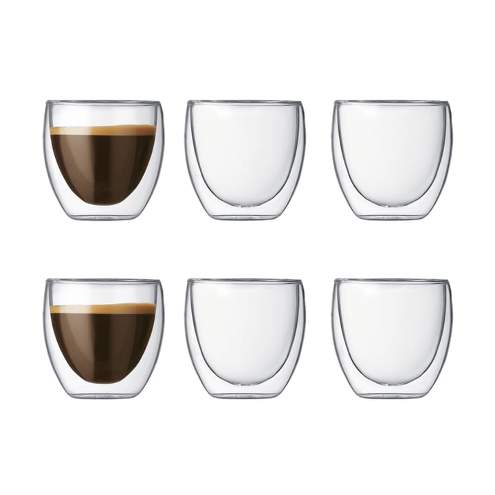 Pavina glass med doble vegg 6 stk, 0,08 l Bodum