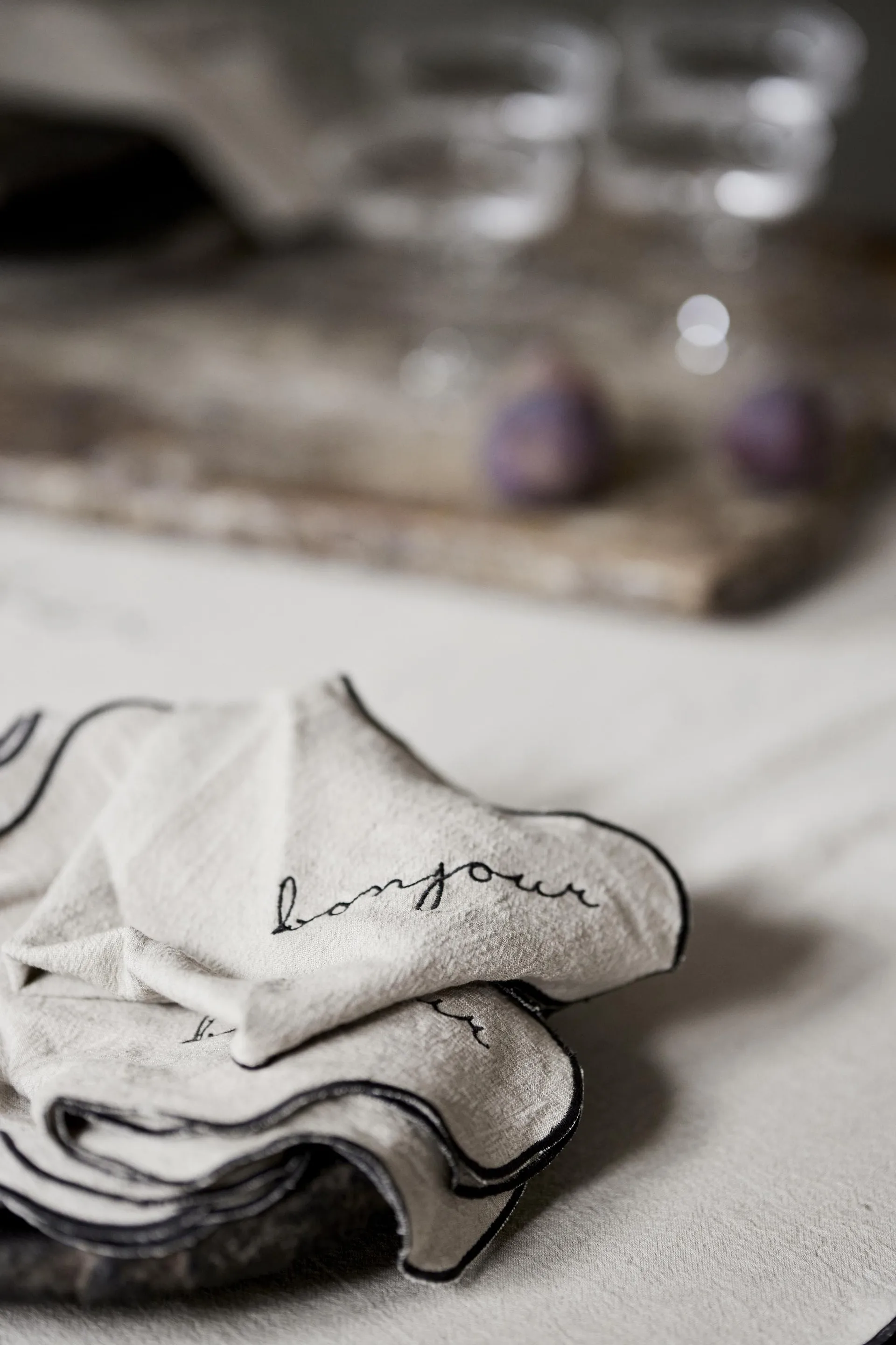 Bordeaux bomullsserviett 40x40 cm, Beige Boel & Jan