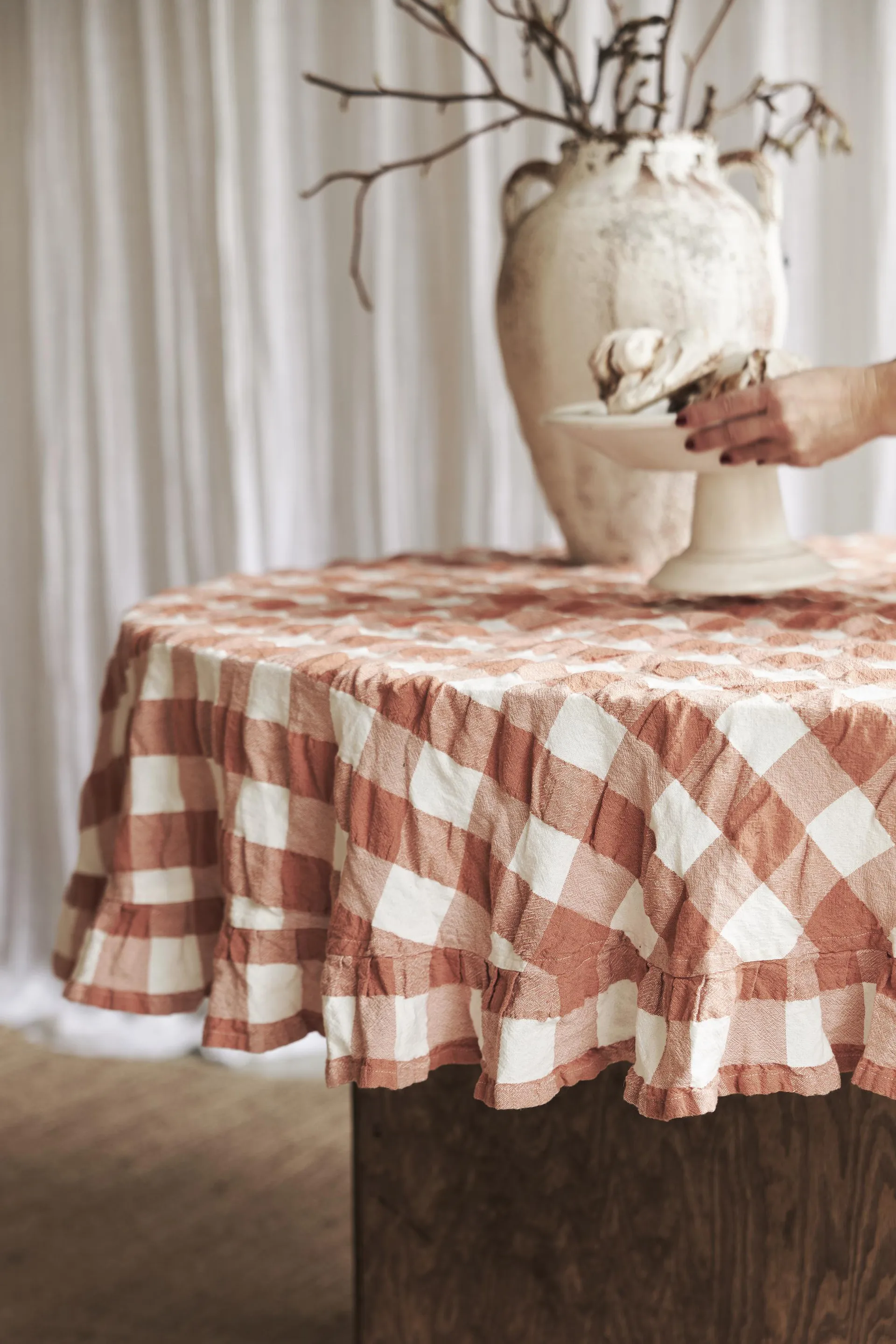 Kullavik bordduk Ø170 cm, Rust-hvit Boel & Jan