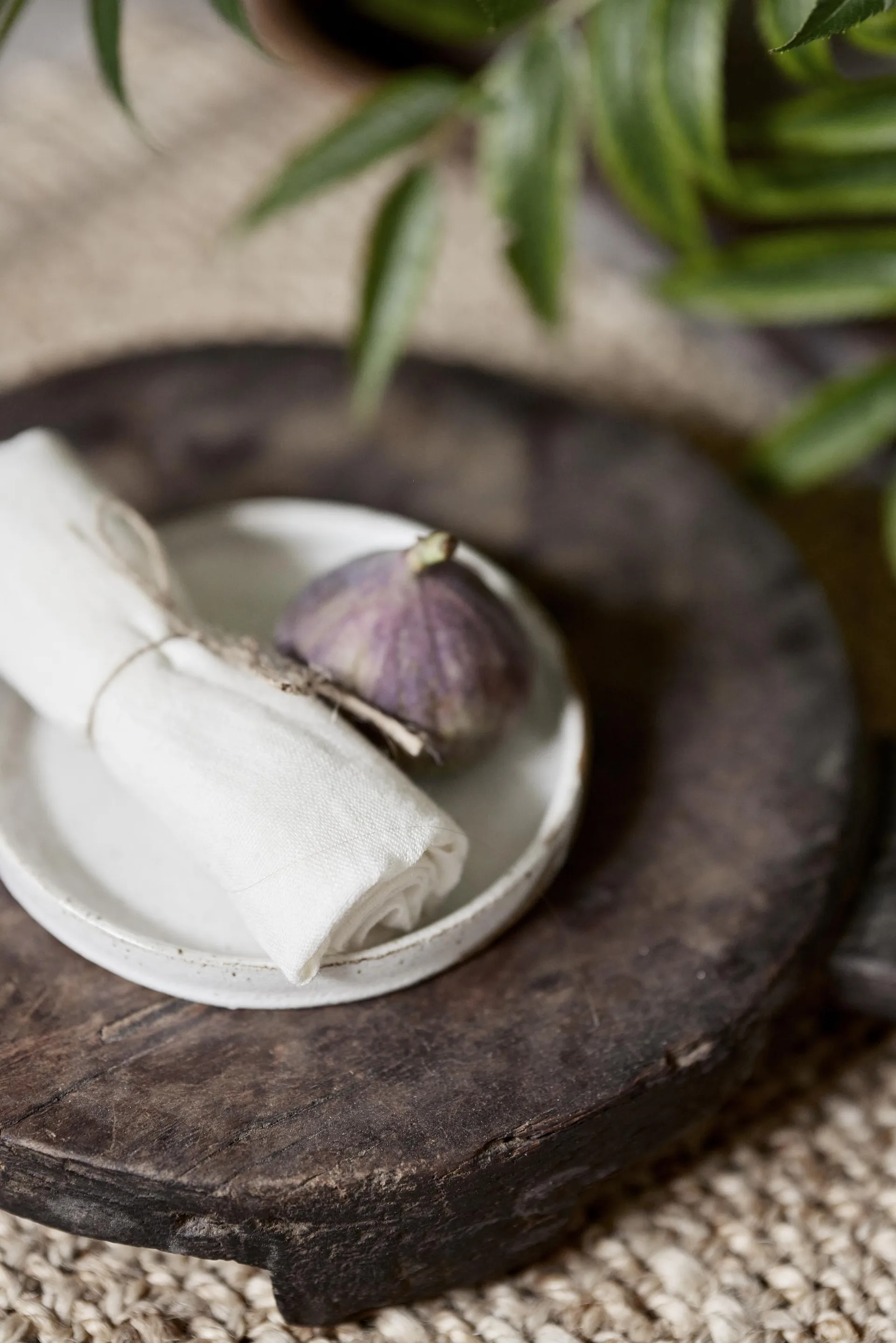 Mandela linserviett 40x40 cm, Hvit Boel & Jan