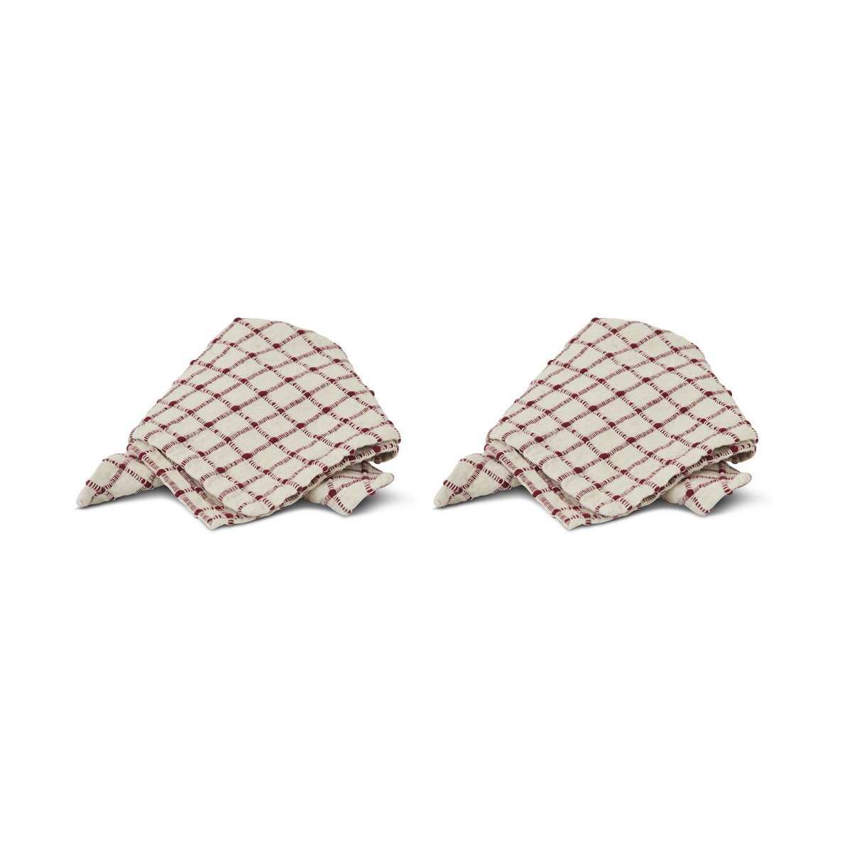 Boel & Jan Noor serviett 40 x 40 cm 2-pakning Rød-off-white