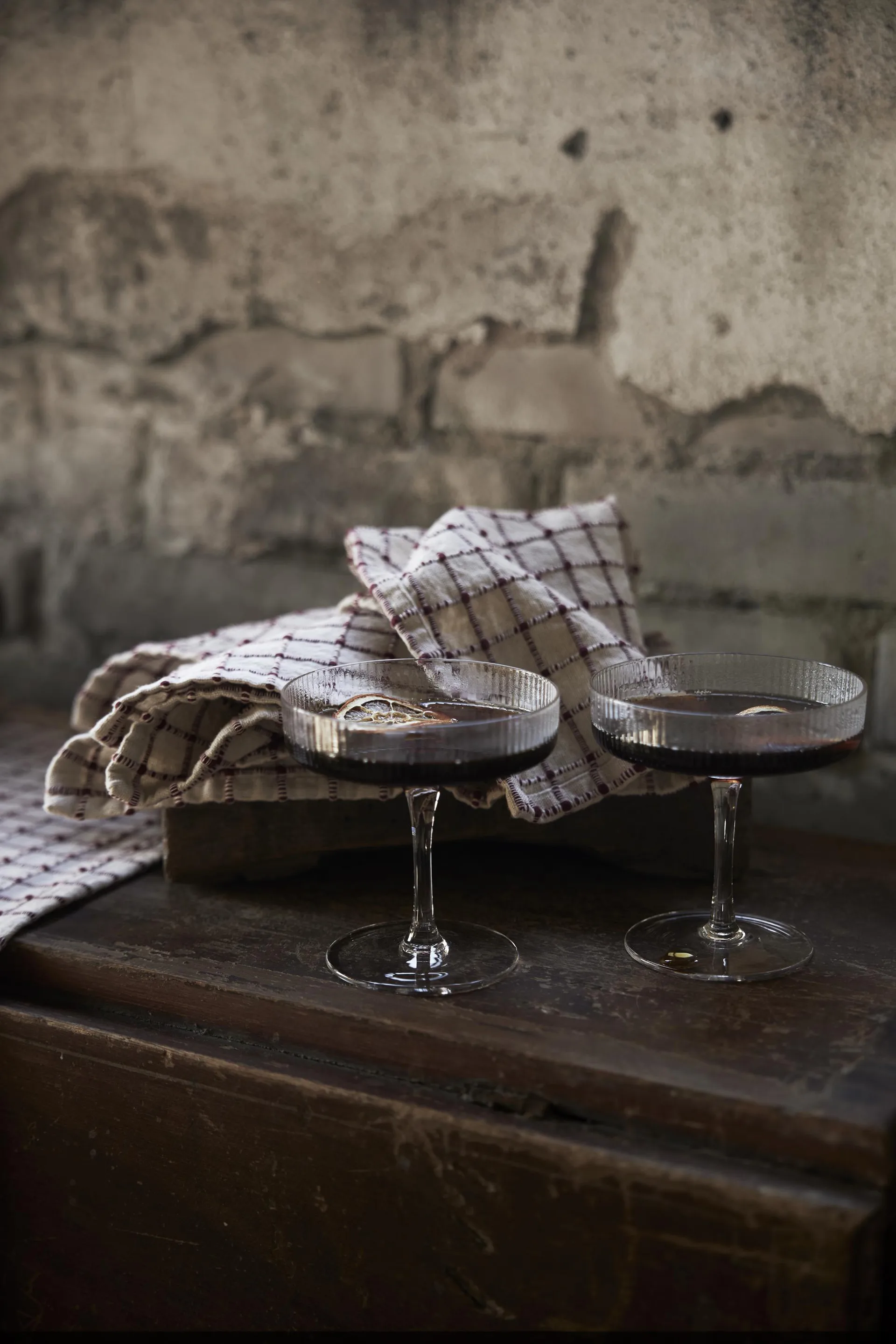 Noor serviett 40 x 40 cm 2-pakning, Rød-off-white Boel & Jan