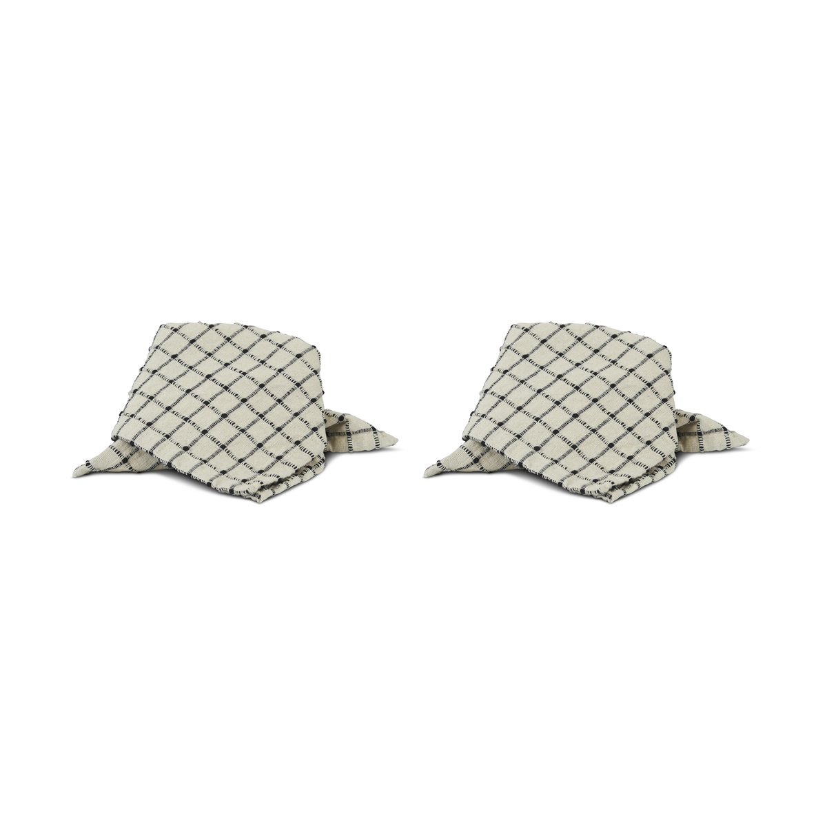 Boel & Jan Noor serviett 40 x 40 cm 2-pakning Sort-off-white