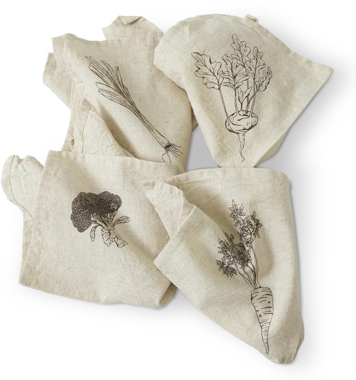 Odla serviett 40 x 40 cm 4 deler, Beige-brun Boel & Jan