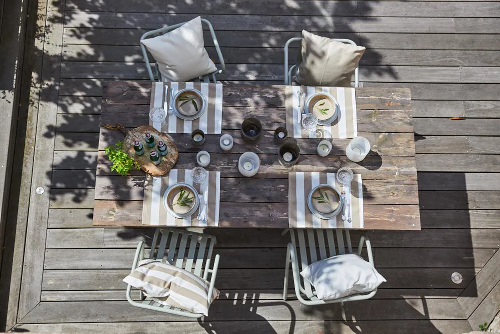 Outdoor stripe putetrekk 40 x 60 cm, Beige Boel & Jan