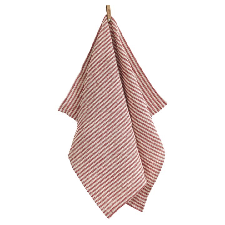 Rough Linen Stripe kjøkkenhåndkle 50x70 cm - Rød - Boel & Jan