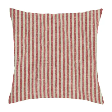 Rough Linen Stripe putetrekk 45 x 45 cm - Rød - Boel & Jan