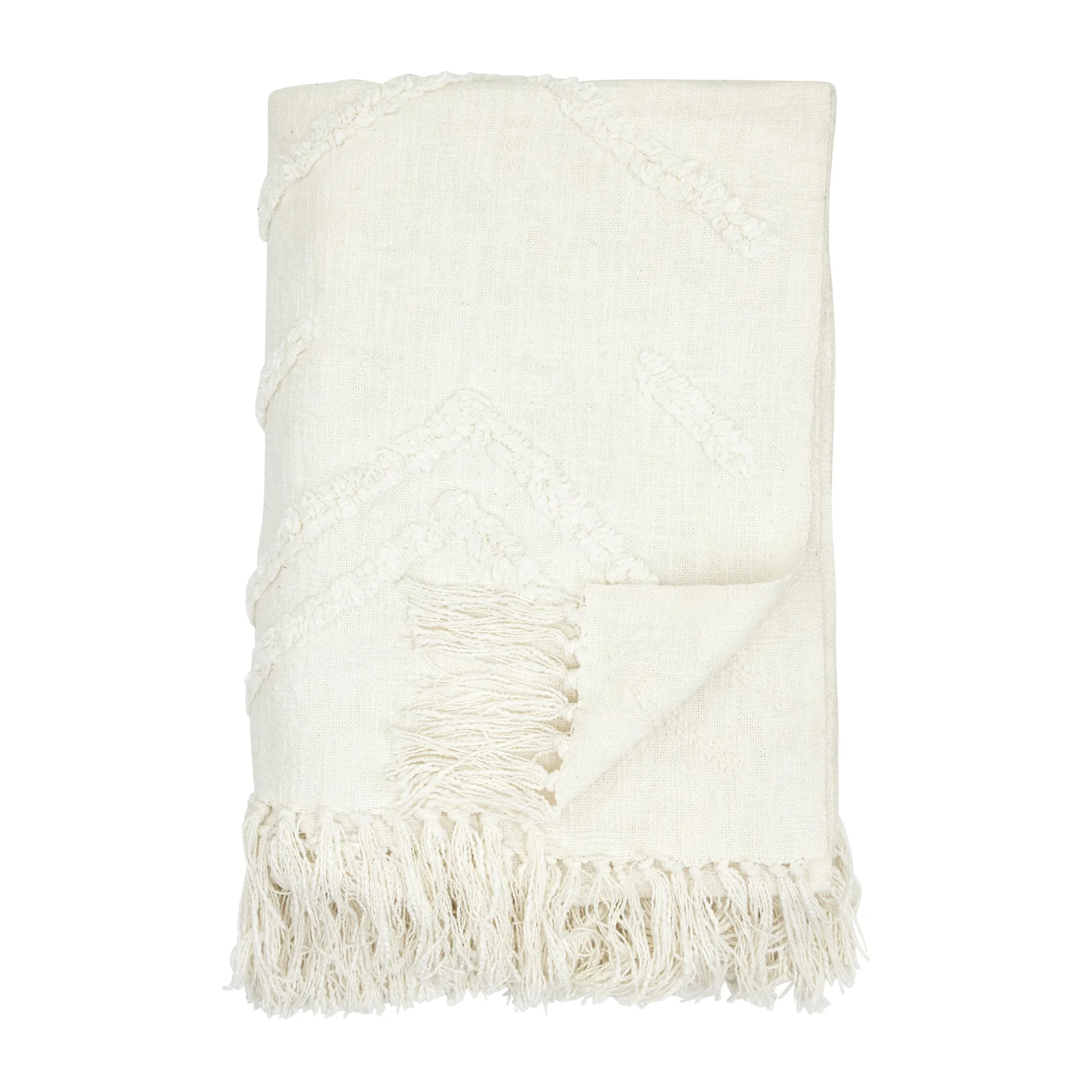Tovhult bomullspledd 130 x 170 cm, Off-white Boel & Jan