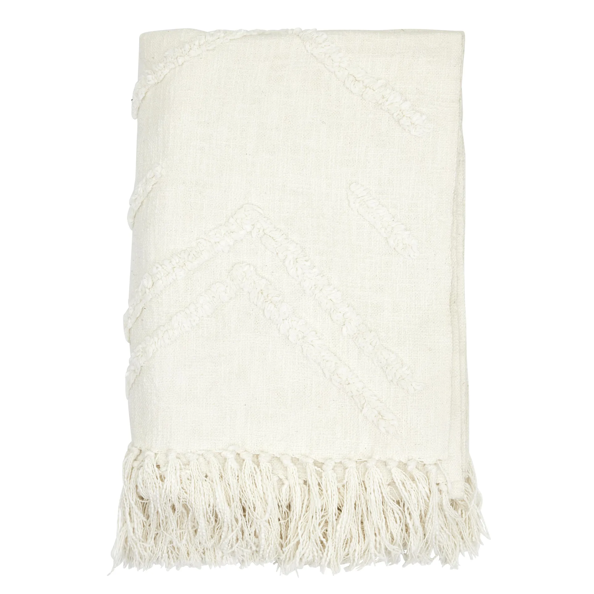 Tovhult bomullspledd 130 x 170 cm, Off-white Boel & Jan