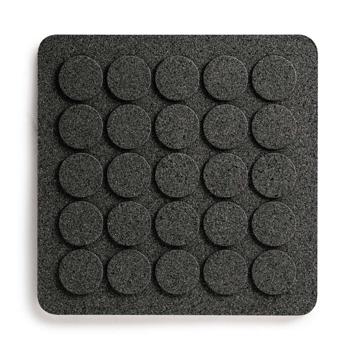 Square Dots gryteunderlag, svart kork