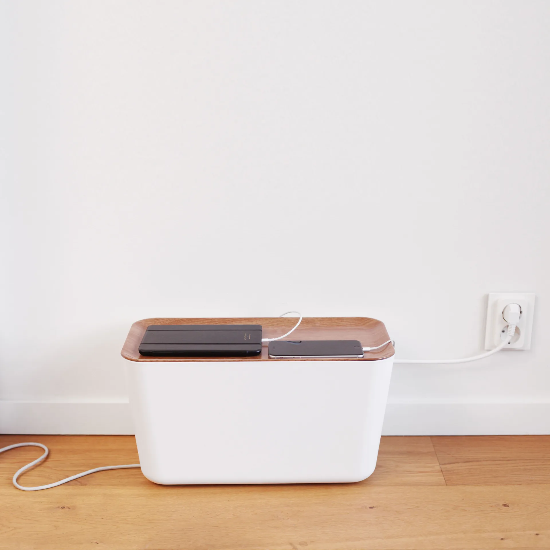 Cable Organiser XXL kabelsamler, Tre-hvit Bosign