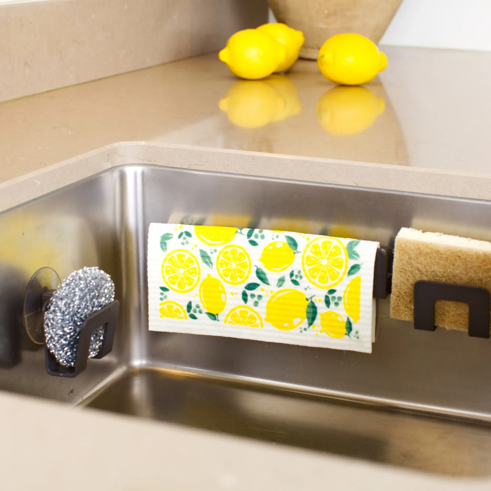 Holder for oppvaskklut og oppvasksvamp sugekopp, Grafittgrå Bosign