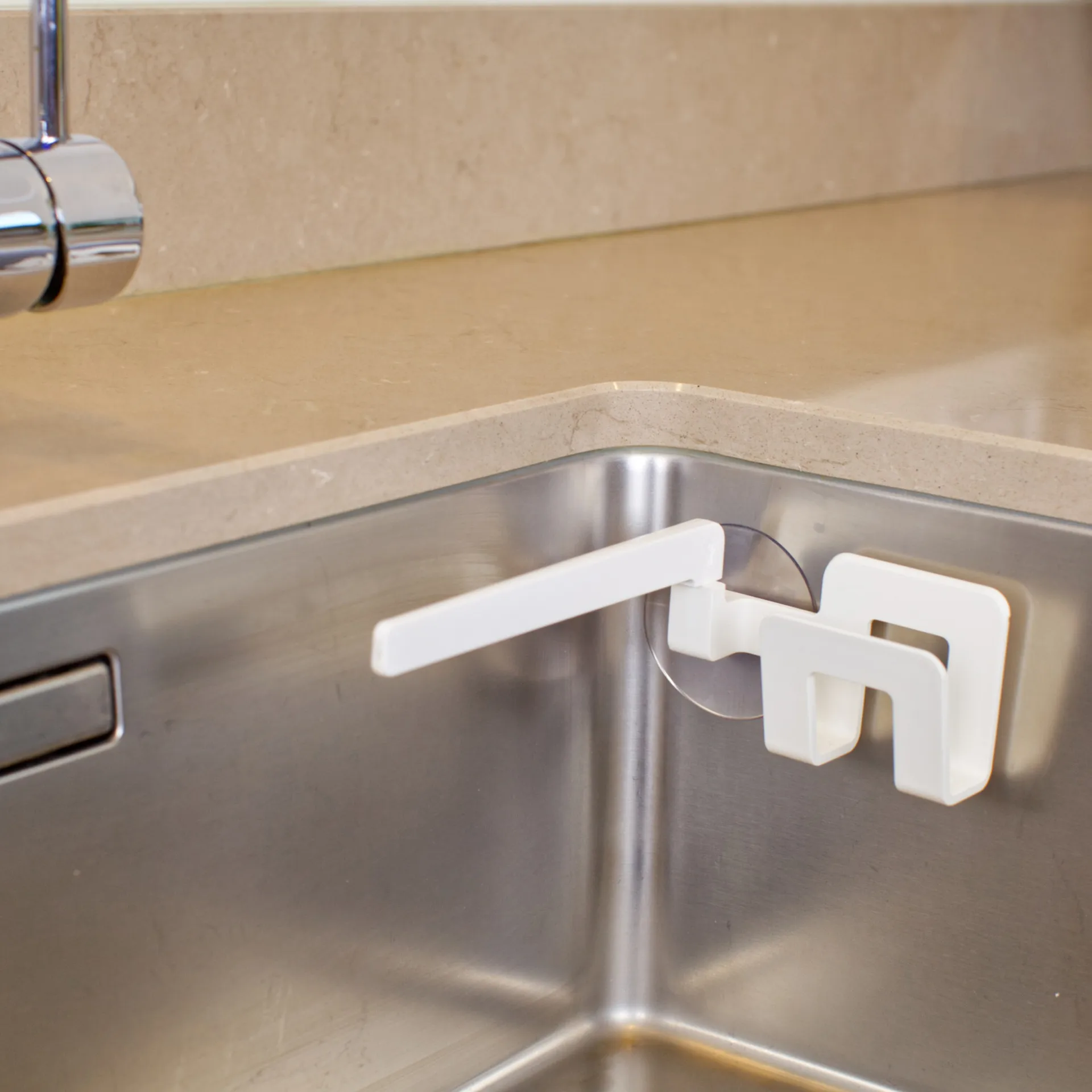 Holder for oppvaskklut og oppvasksvamp sugekopp, Hvit Bosign