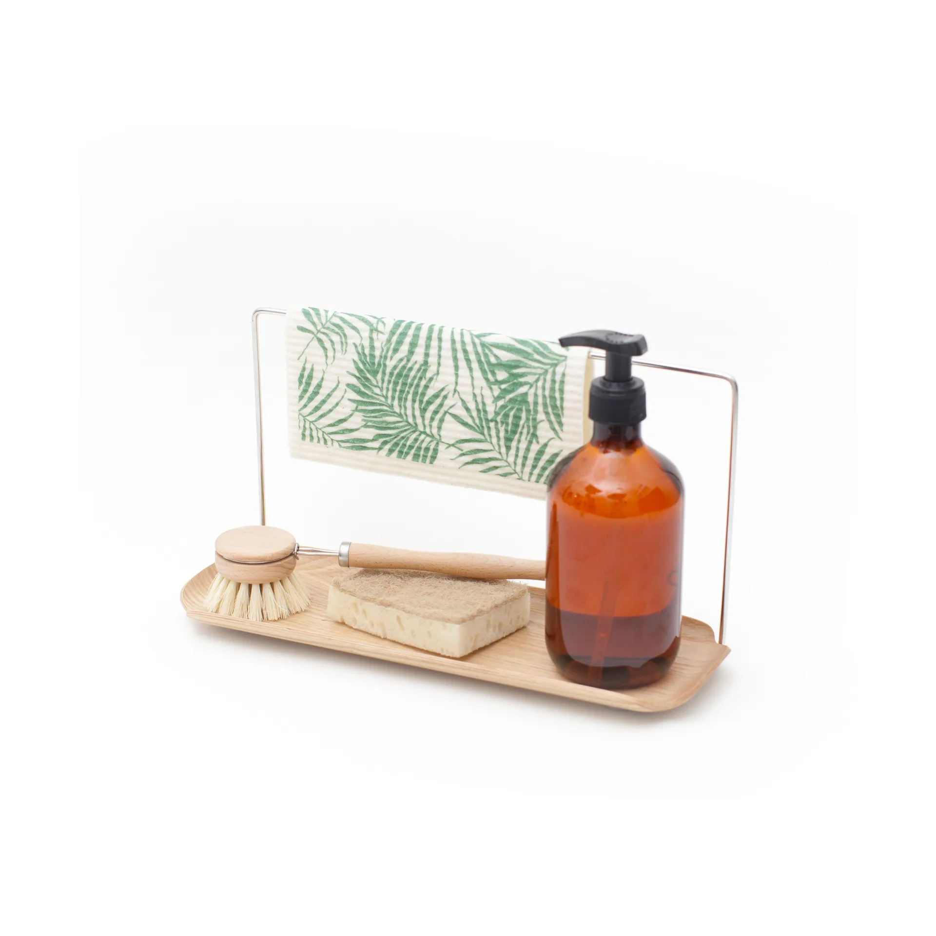 LEAF oppvaskstativ med klutholder, Piltre-rustfritt stål Bosign