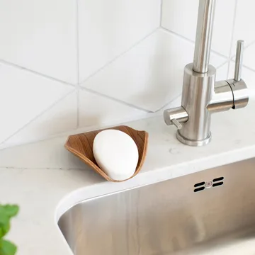 Leaf™ Såpeskål med avrenning 11,5x11,5 cm - Valnøtt - Bosign