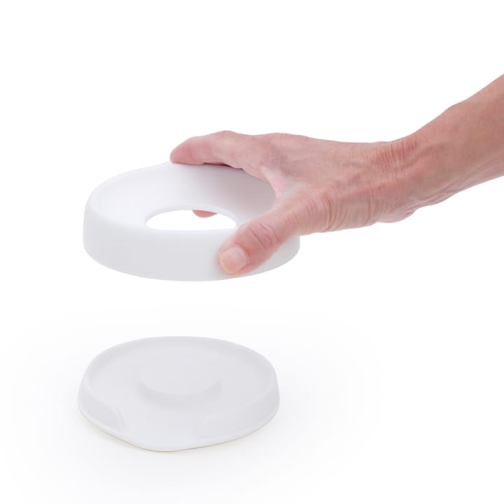 Såpefat med skjult avrenningstut silikon medium, Hvit Bosign