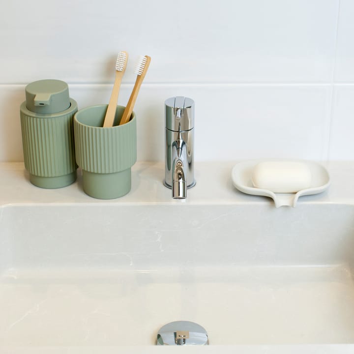 Soap Saver Flow såpefat med dreneringsrør betong, Hvit Bosign