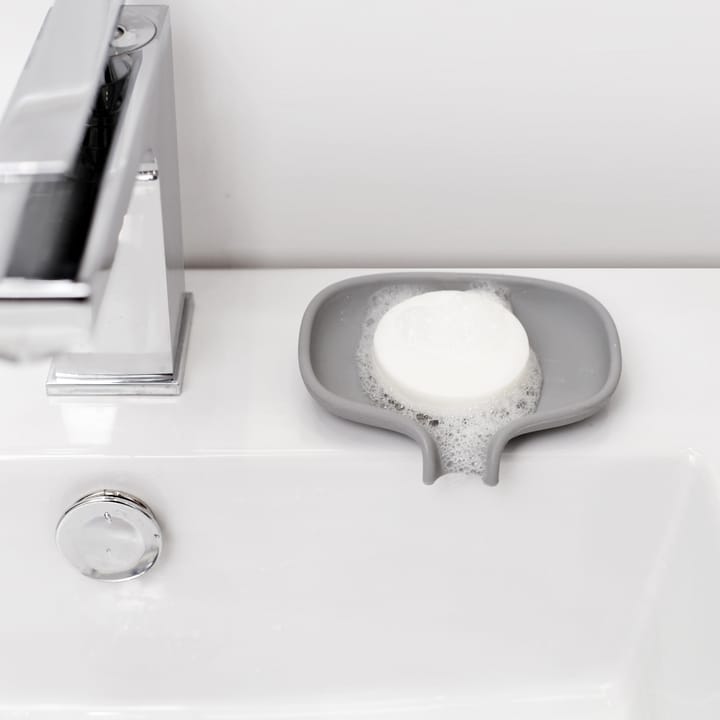 Soap Saver Flow såpefat med dreneringsrør small, Grå Bosign