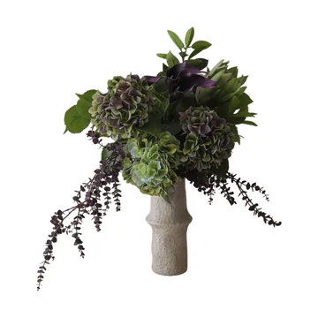 Aubergine Bloom kunstig bukett - Kalla-hortensia-kongeprotea, 106 cm, 12 stk - Botané