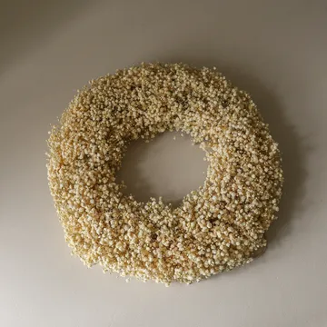 Brudslør Wreath blomsterkrans - Yellow, Ø40 cm - Botané