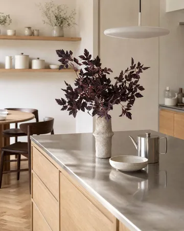 Burgundy Plum Leaves kunstig bukett - 85 cm, 4 stk. - Botané