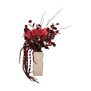 Deep bloom kunstig bukett - Amaryllis, eukalyptus, amarant, greiner, 120 cm - Botané