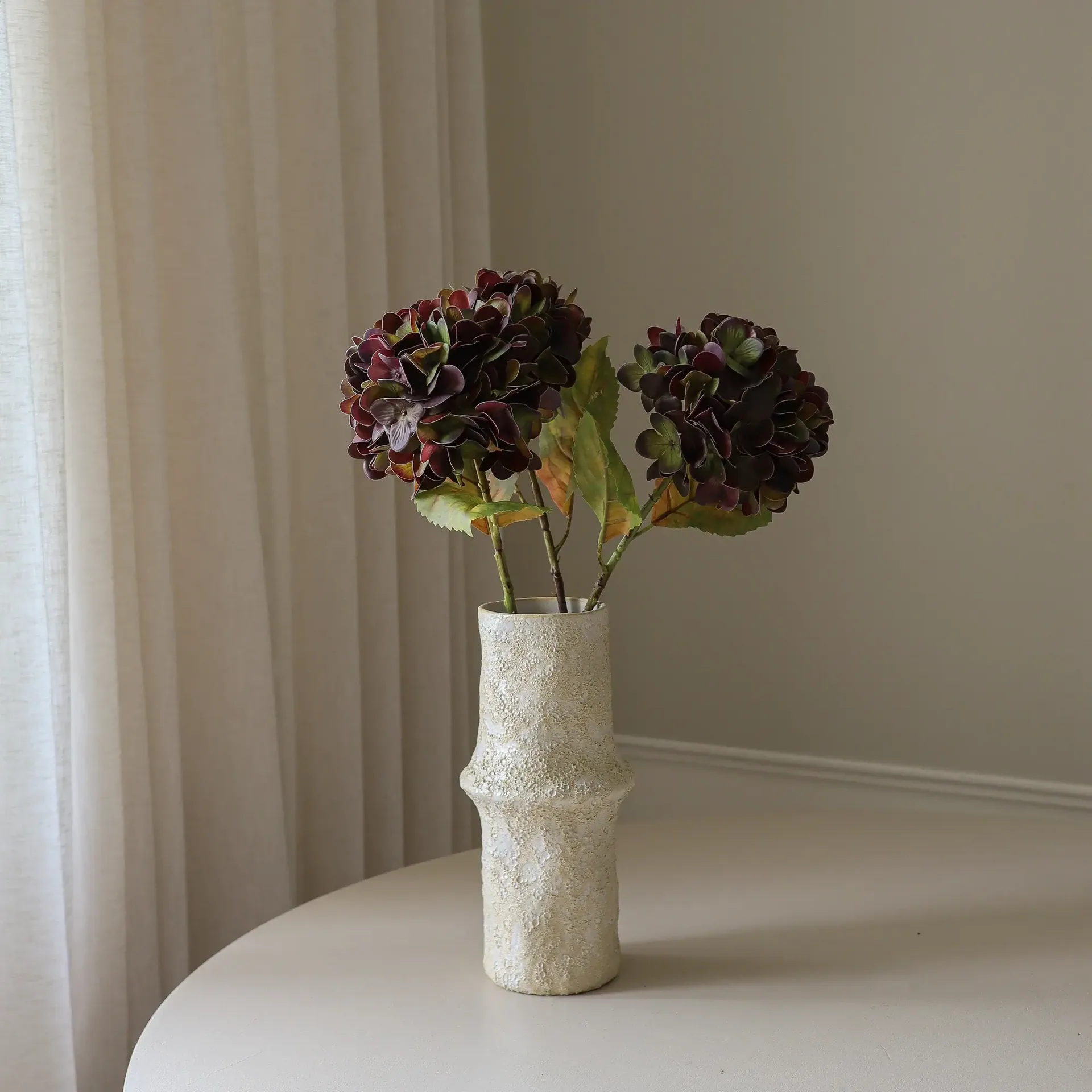 Hortensia kunstig blomst, Dempet lilla, 60 cm, 1 stk Botané