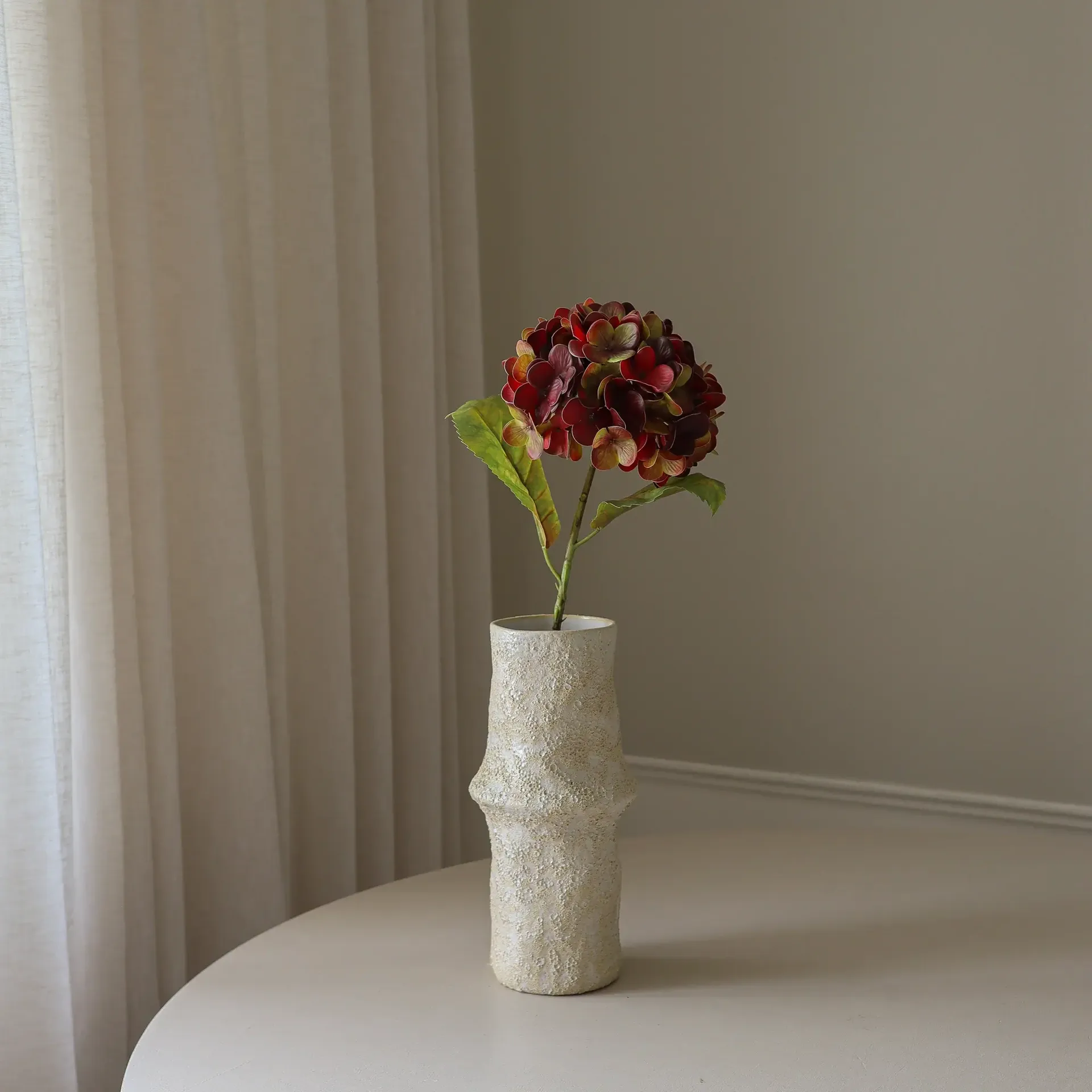 Hortensia kunstig blomst, Dyp burgunder, 60 cm, 1 stk Botané