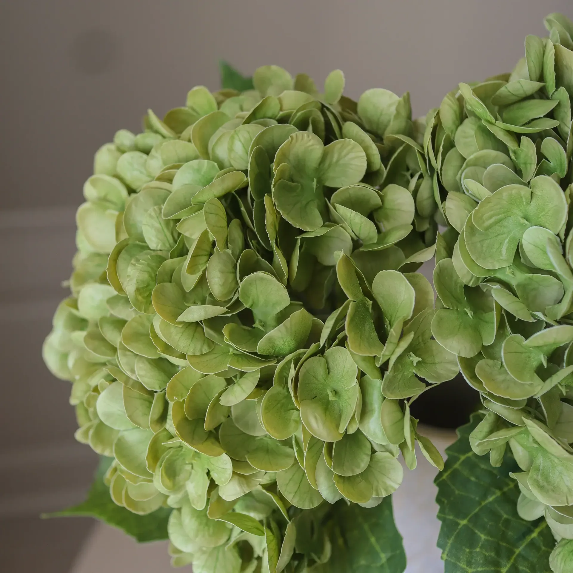 Hortensia kunstig blomst, Mosegrønn, 51 cm, 1 stk Botané