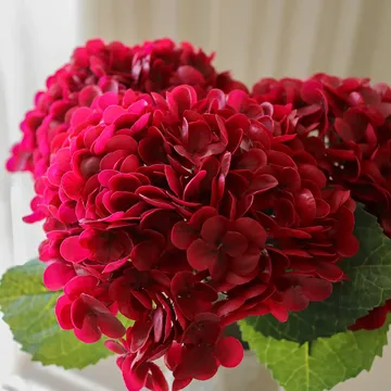 Hortensia kunstig blomst - Rød, 51 cm, 1 stk - Botané