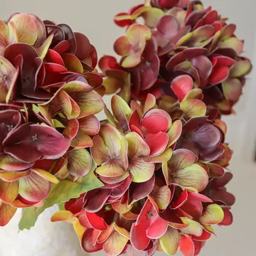 Hortensia kunstig bukett - Dyp burgunder, 60 cm, 6 stk - Botané