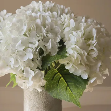 Hortensia kunstig bukett - Hvit, 7 stk - Botané
