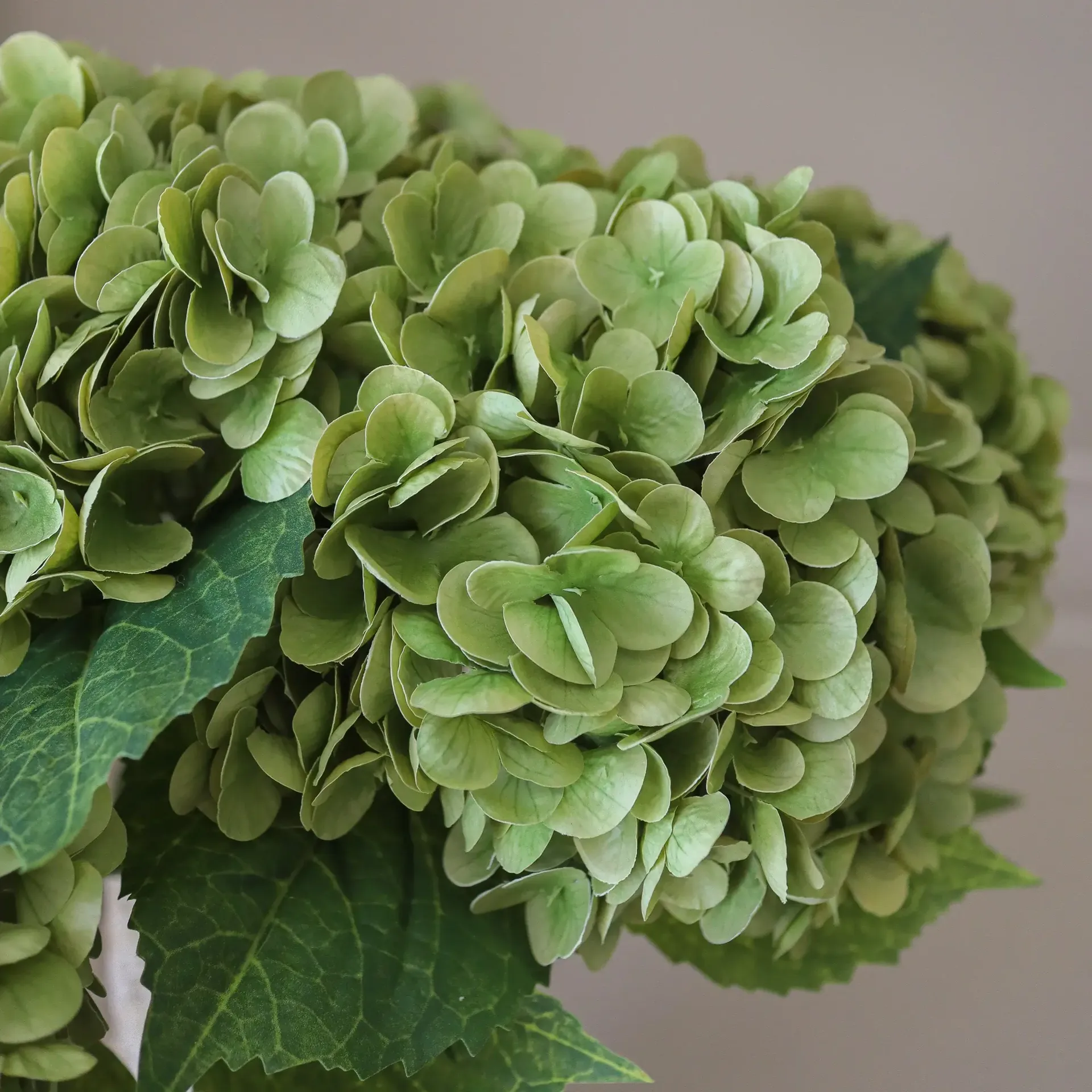 Hortensia kunstig bukett, Mosegrønn, 51 cm, 6 stk Botané
