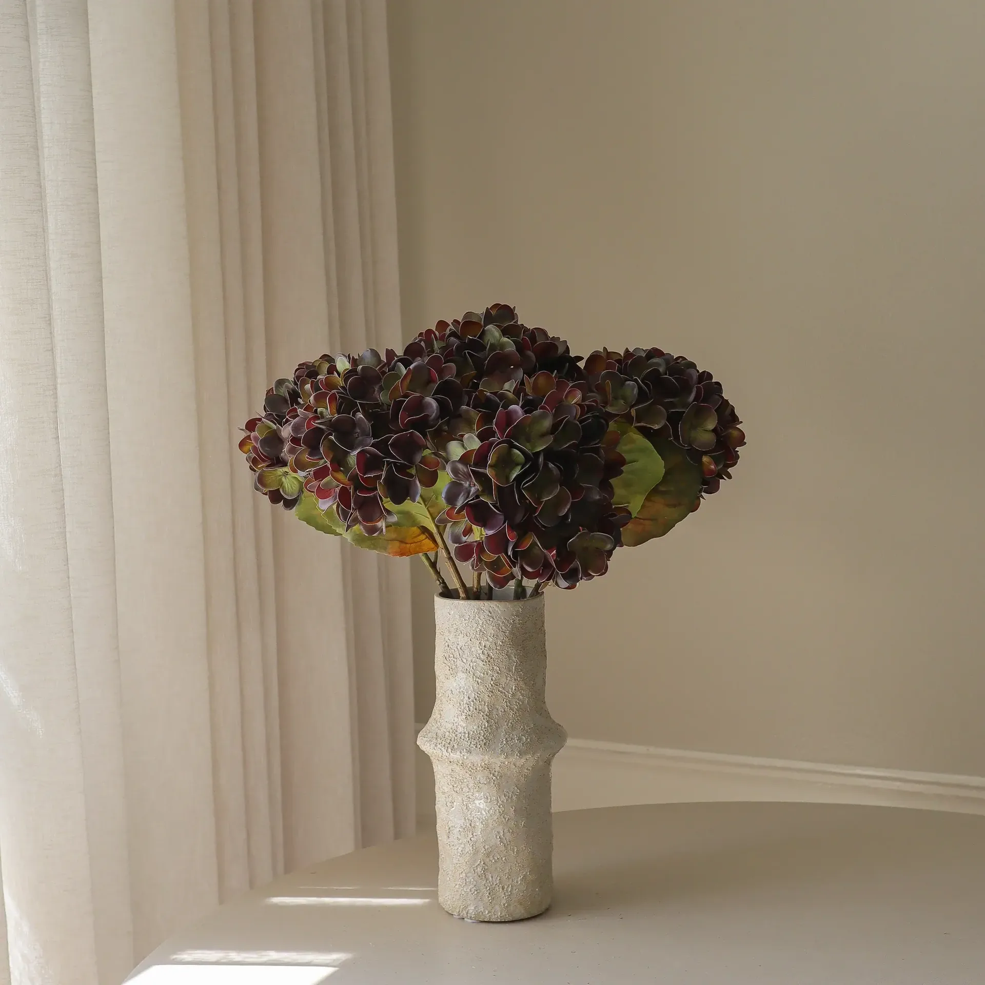 Hortensia kunstig bukett, Muted purple, 60 cm, 6 stk Botané