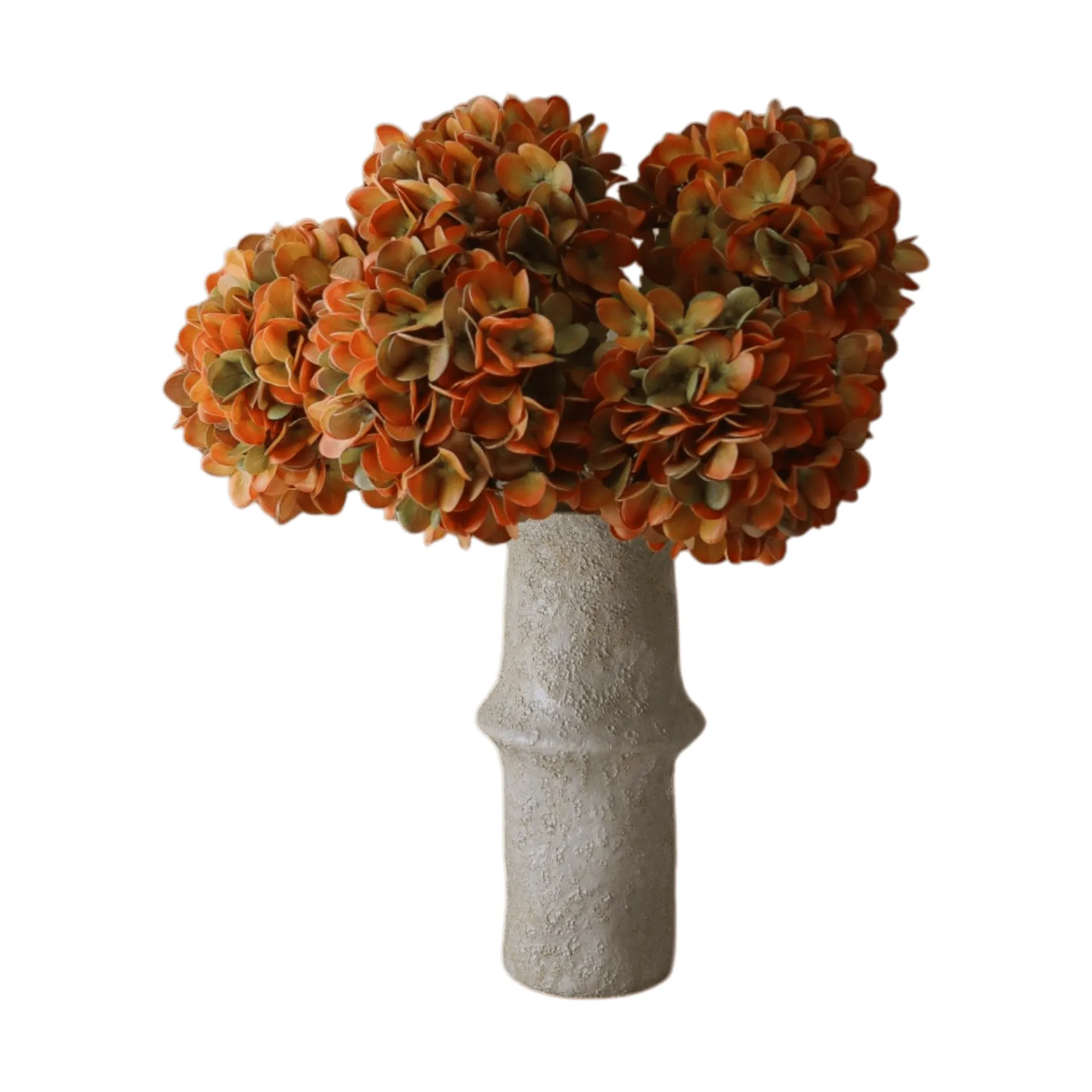 Hortensia kunstig bukett, Orange, 60 cm, 6 stk Botané