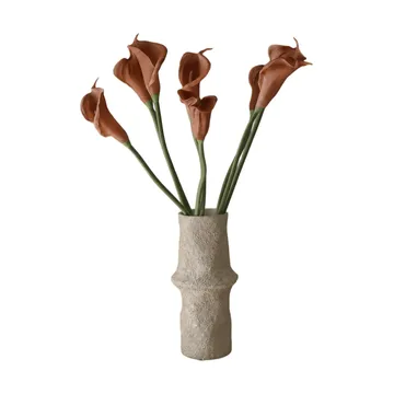 Kalla-lilje kunstig bukett - Brun, 62 cm, 8 stk - Botané