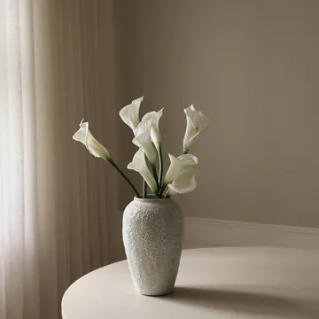 Kalla-lilje kunstig bukett - Hvit, 65 cm, 8 stk - Botané