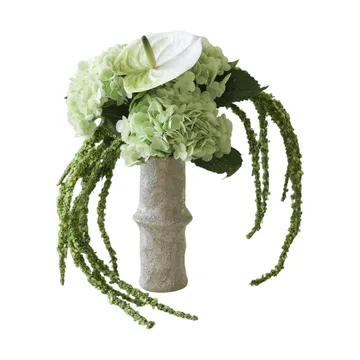 Kunstig blomsterbukett Dewdrop Symphony - Hortensia-lysegrønn anthurium-amarant 6 stk - Botané