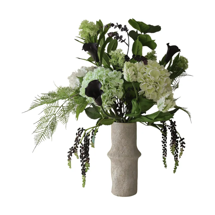 Moonlit Garden kunstig bukett - Hortensia-papegøyetulipan-kalla, 106 cm, 17 stk - Botané