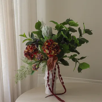 Noir Botanica kunstig bukett - Hortensia-kalla-anthurium 112 cm, 15 stk - Botané