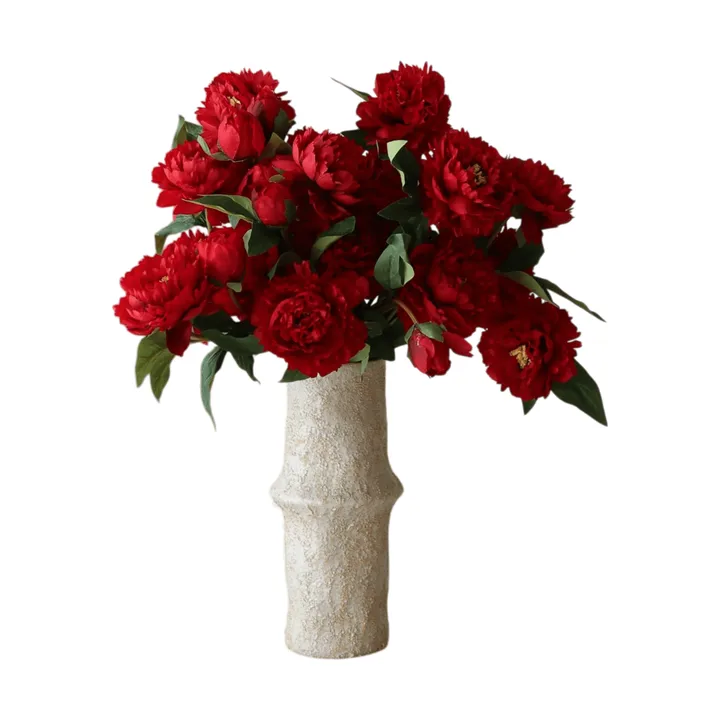 Peoner kunstig bukett - Large, rød 7 stk - Botané