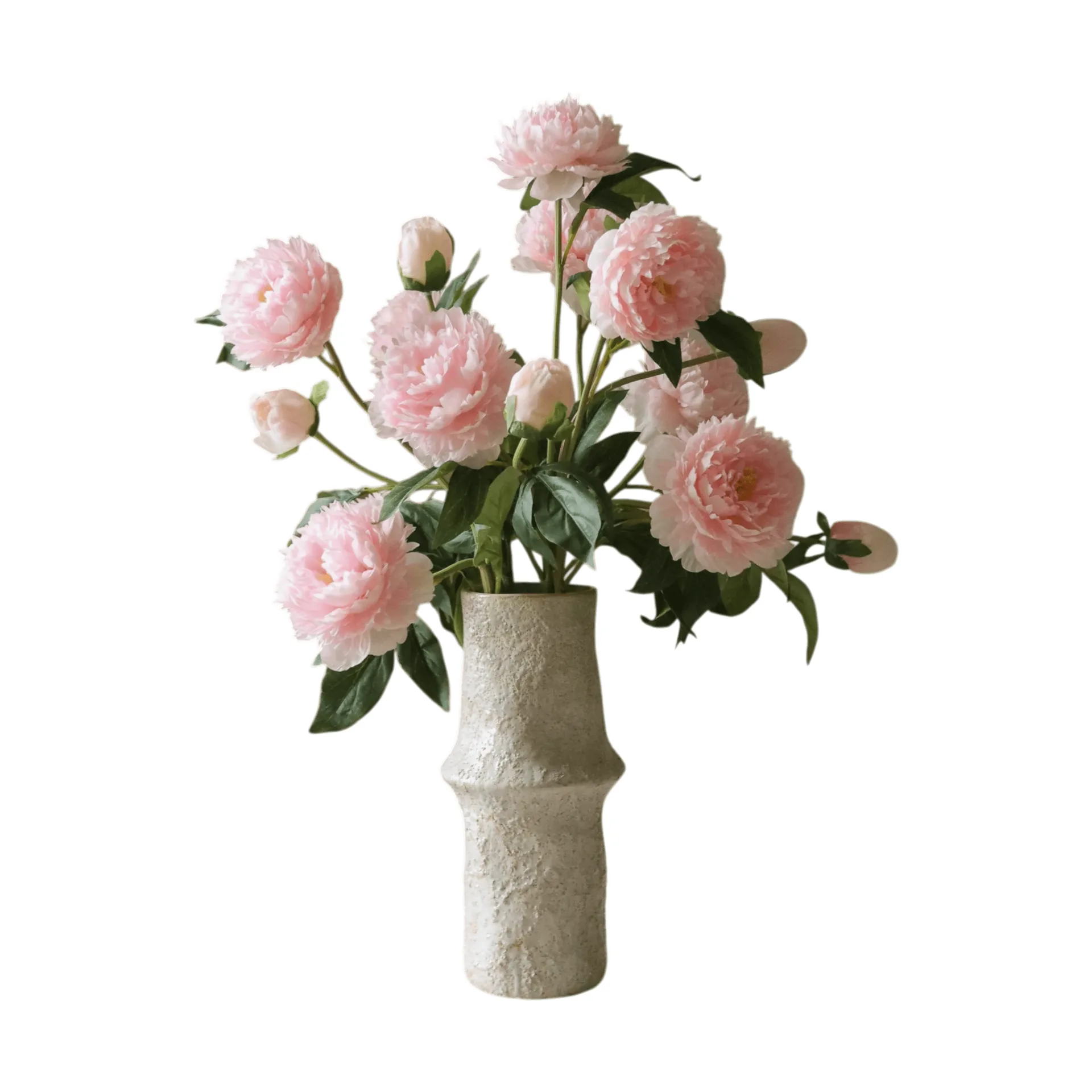 Peoner kunstig bukett, Medium, rosa 5 stk Botané