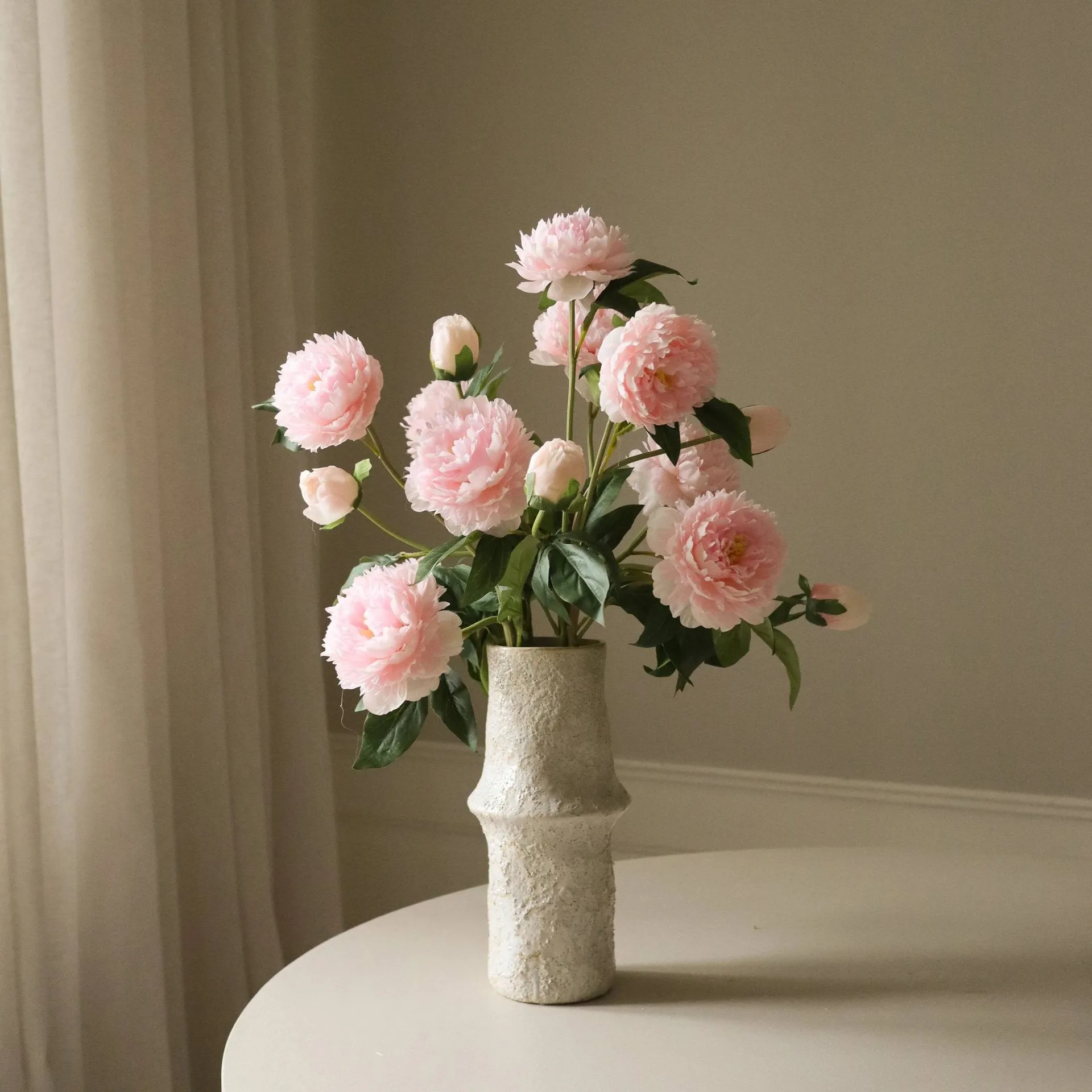 Peoner kunstig bukett, Medium, rosa 5 stk Botané