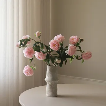 Peoner kunstig bukett - Medium, rosa 5 stk - Botané