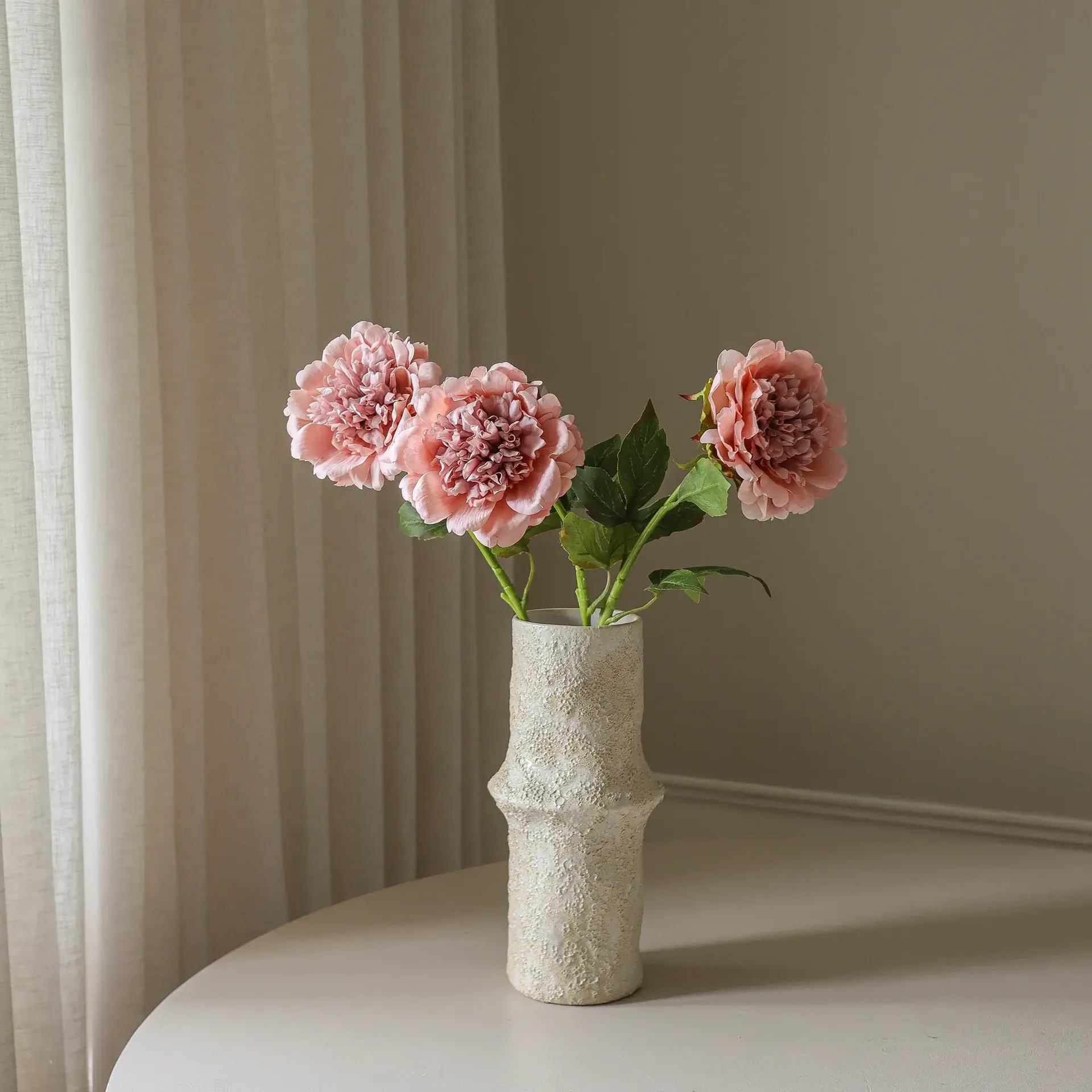 Pion kunstig blomst, Dusty pink, 56 cm, 1 stk Botané
