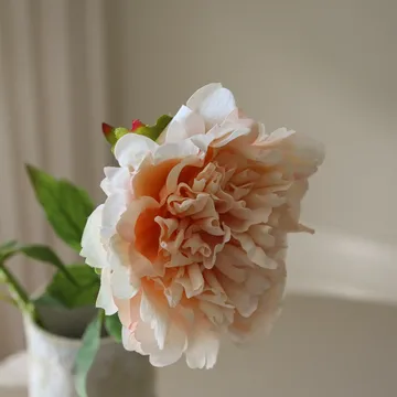 Pion kunstig blomst - Lyserosa, 56 cm, 1 stk - Botané