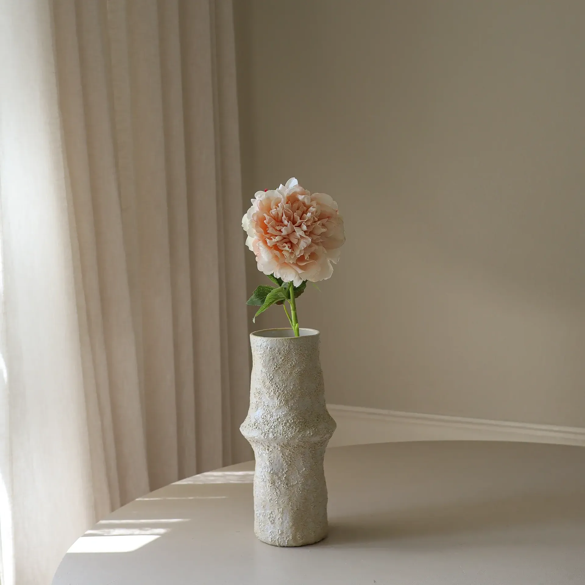 Pion kunstig blomst, Lyserosa, 56 cm, 1 stk Botané