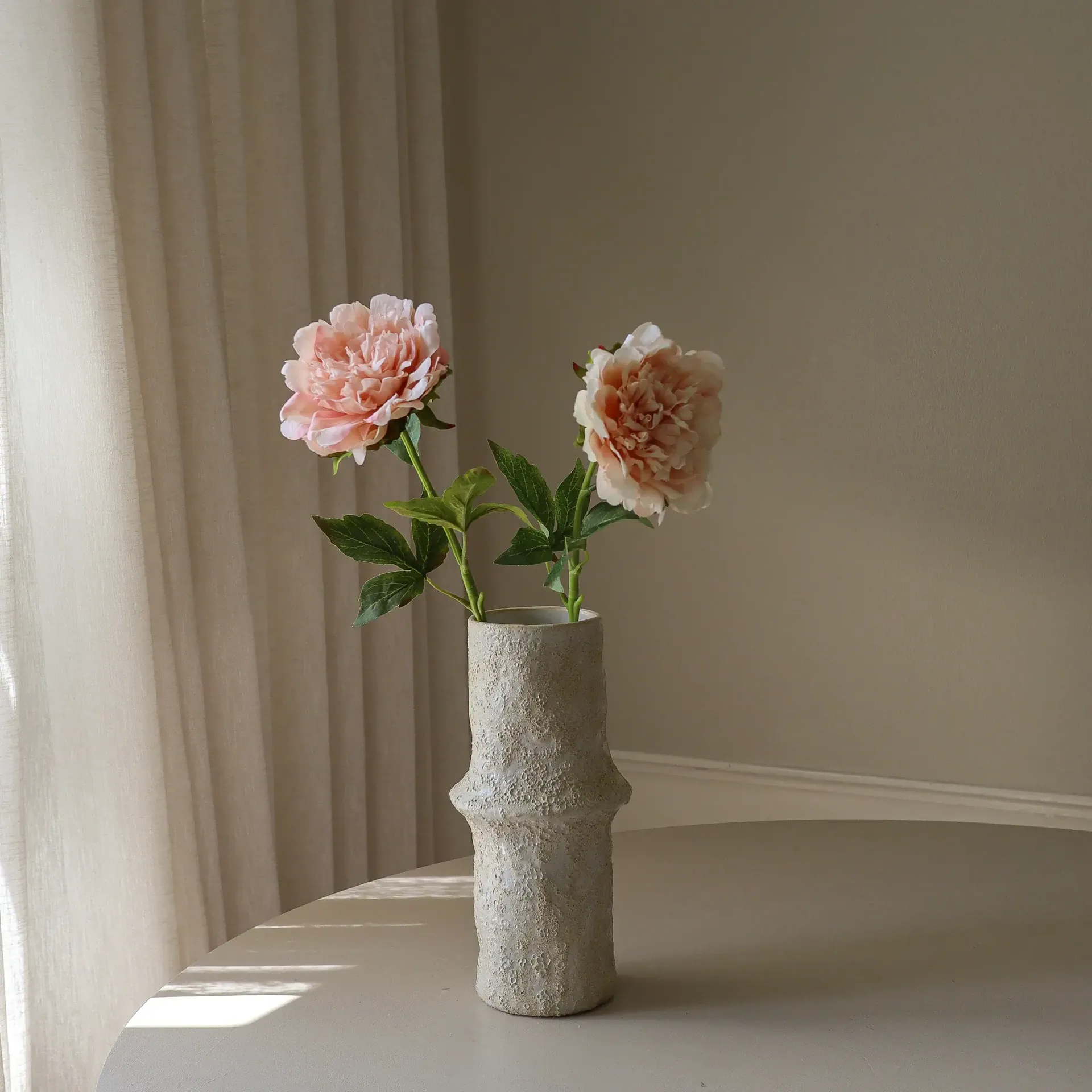 Pion kunstig blomst, Lyserosa, 56 cm, 1 stk Botané