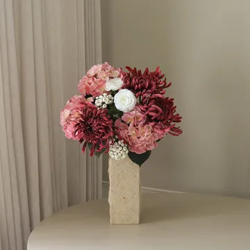 Rose reverie kunstig bukett - Hortensia, edderkoppkrysantemum, ranunkel, 77 cm - Botané